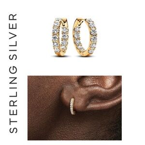 🐘🐘 14K Gold Plated CZ Hoop